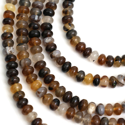 Natural Montana Agate Smooth Rondelle Beads 8mm, Calibrated Semi-Precious Gemstone Beads for Jewelry Making