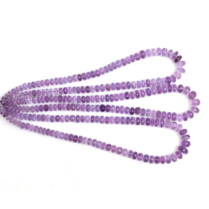 Natural Amethyst Faceted Rondelle Beads 6–9mm – 16″ Semi-Precious Gemstone Strand