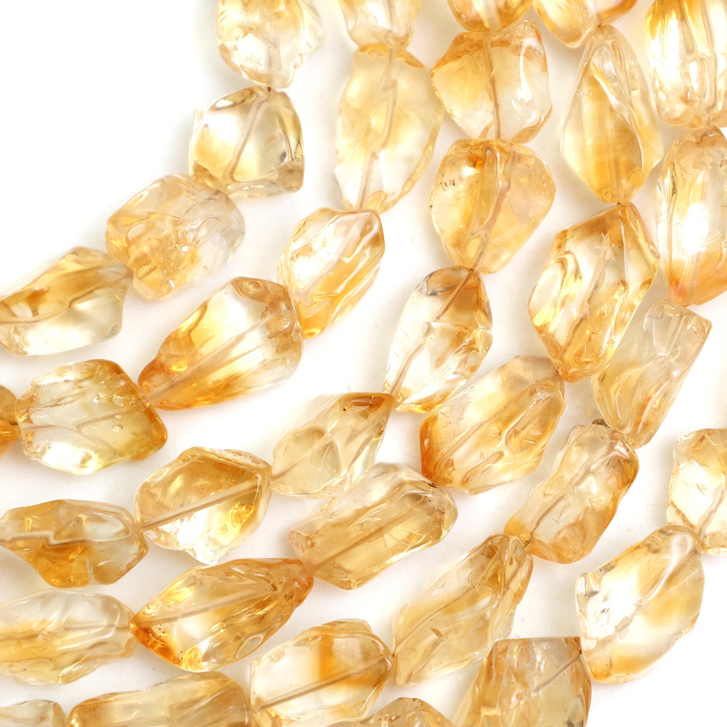 Natural Citrine Smooth Organic Tumble Beads 8×10–9×12mm, Plain Nugget Shape Semi-Precious Gemstone Beads for Jewelry Making