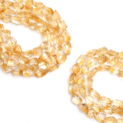 Natural Citrine Smooth Organic Tumble Beads 8×10–9×12mm, Plain Nugget Shape Semi-Precious Gemstone Beads for Jewelry Making