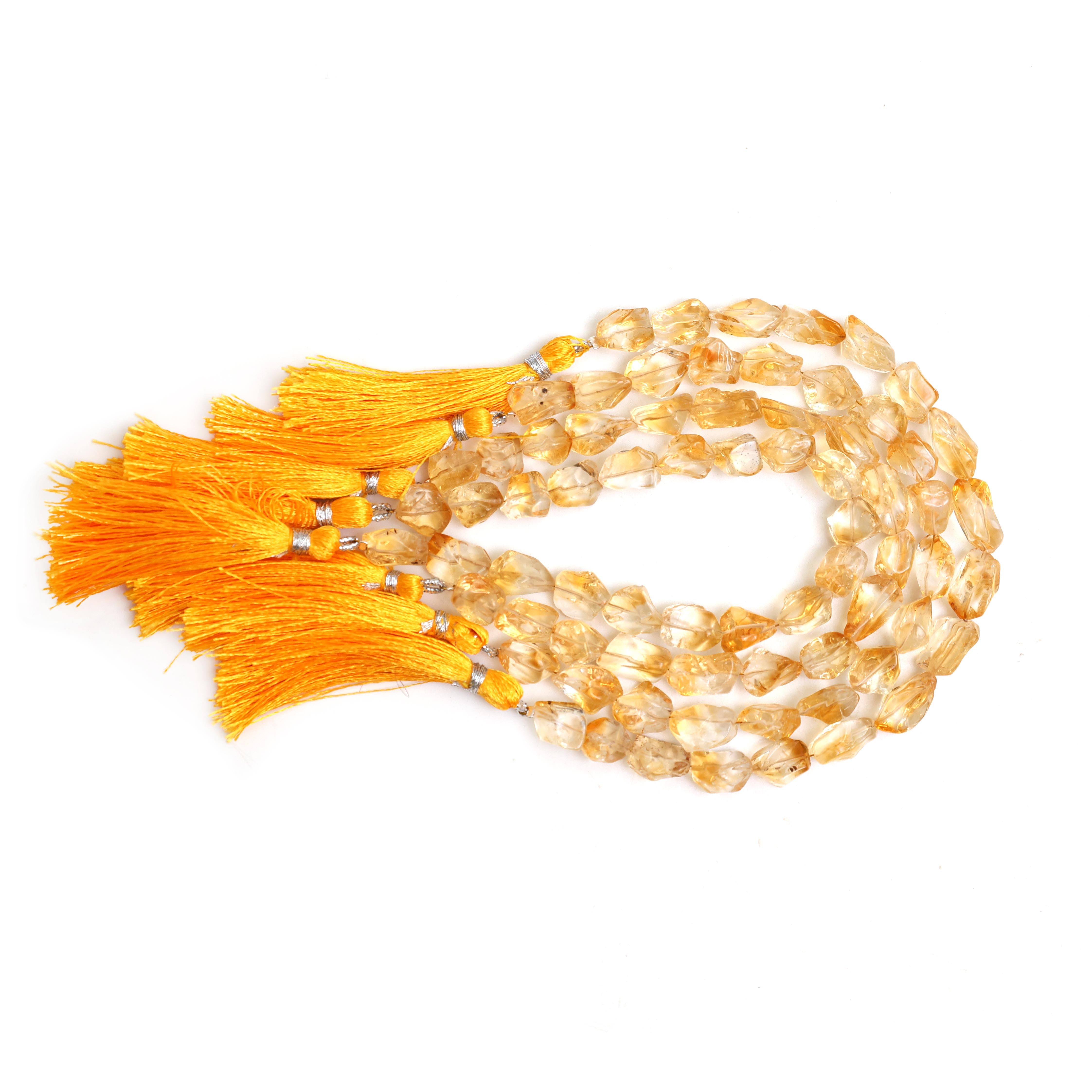 Natural Citrine Smooth Organic Tumble Beads 8×10–9×12mm, Plain Nugget Shape Semi-Precious Gemstone Beads for Jewelry Making