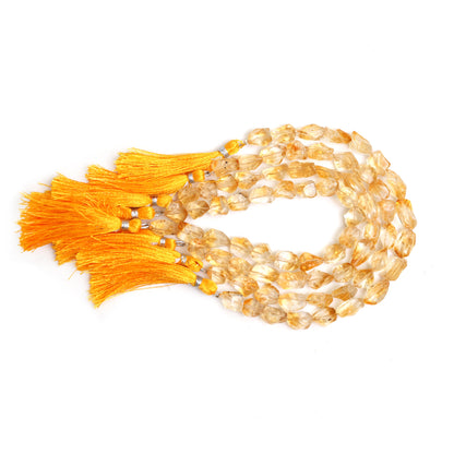 Natural Citrine Smooth Organic Tumble Beads 8×10–9×12mm, Plain Nugget Shape Semi-Precious Gemstone Beads for Jewelry Making