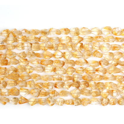 Natural Citrine Smooth Organic Tumble Beads 8×10–9×12mm, Plain Nugget Shape Semi-Precious Gemstone Beads for Jewelry Making