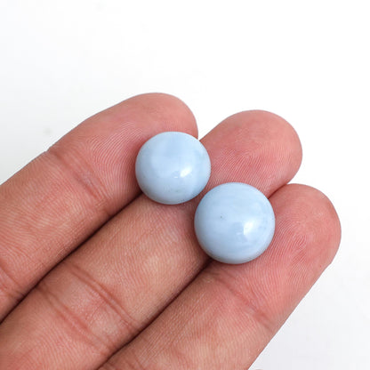 Natural Blue Opal Smooth Round Cabochon 10–15mm