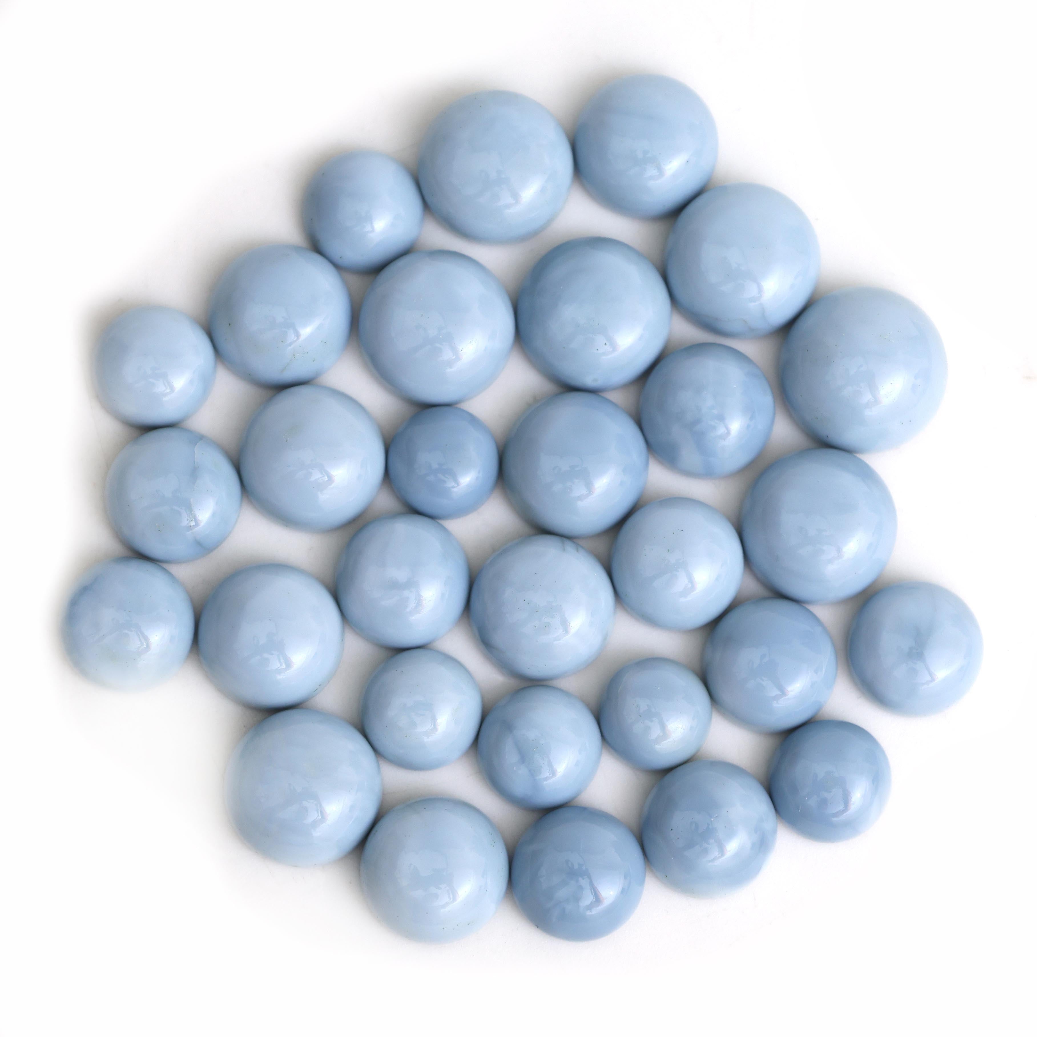 Natural Blue Opal Smooth Round Cabochon 10–15mm