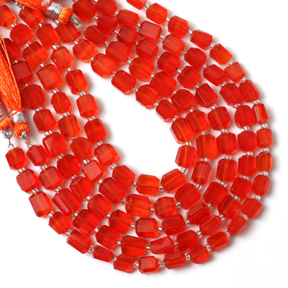 Red Onyx Faceted Tumble Nuggets Beads 6×7–7×8mm – 8″ Semi-Precious Gemstone Strand