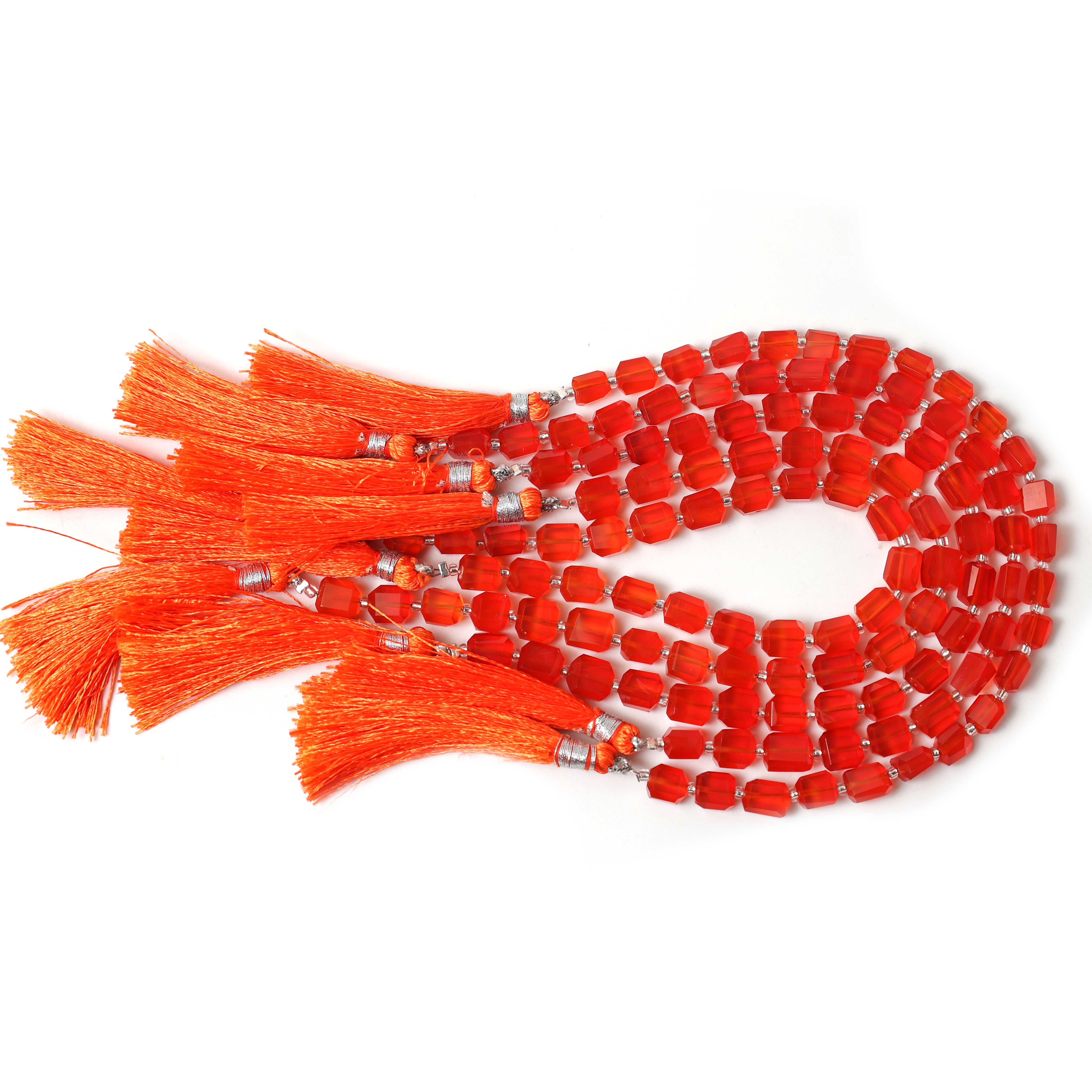 Red Onyx Faceted Tumble Nuggets Beads 6×7–7×8mm – 8″ Semi-Precious Gemstone Strand