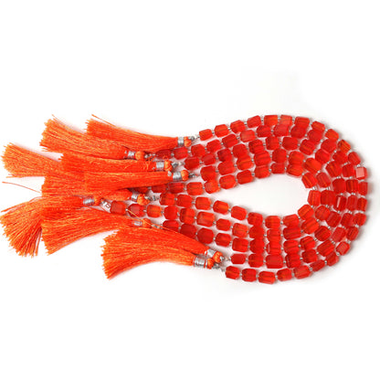 Red Onyx Faceted Tumble Nuggets Beads 6×7–7×8mm – 8″ Semi-Precious Gemstone Strand