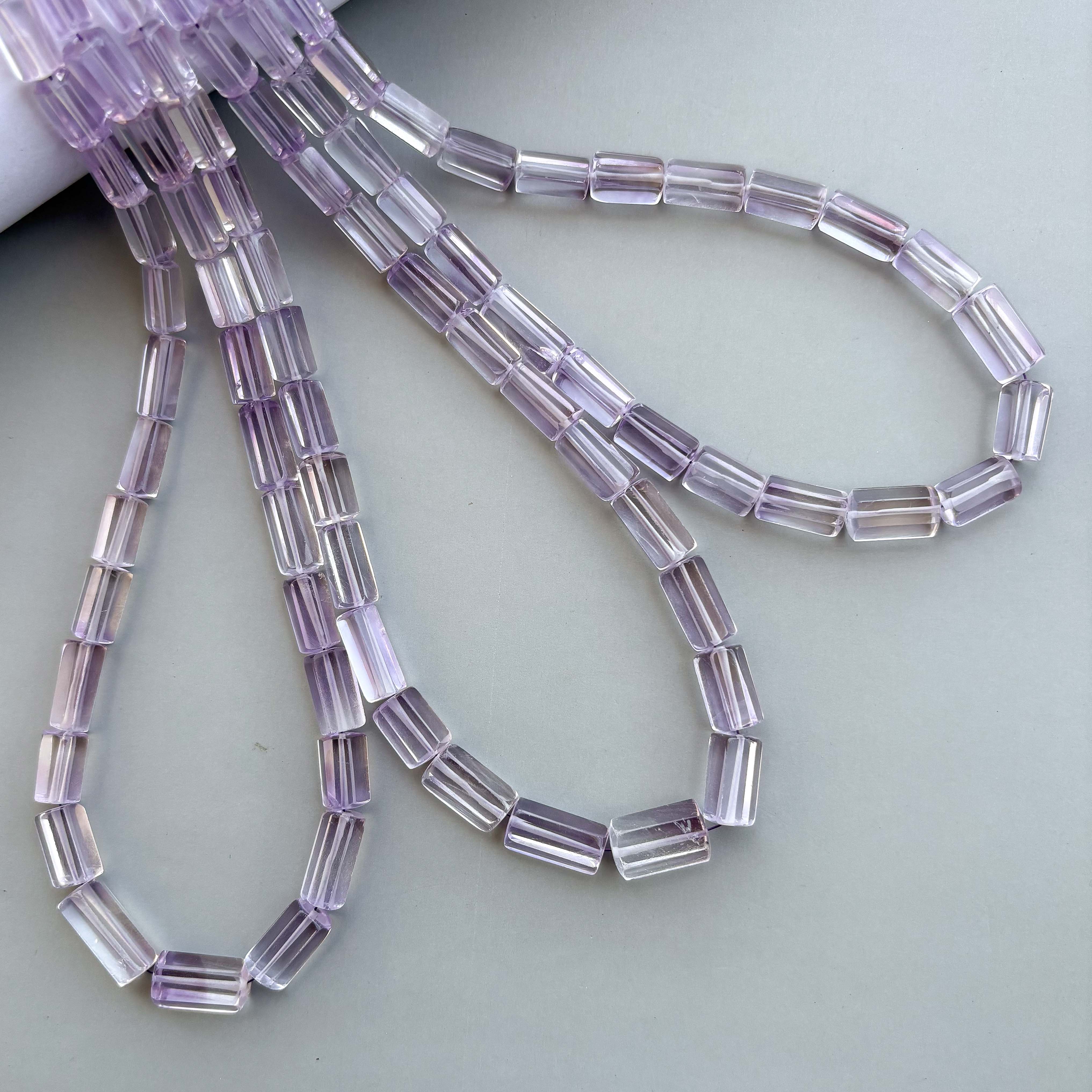 Natural Amethyst Faceted Cylinder Tube Shape Beads 5×10–8×14mm – 16″ Semi Precious Gemstone Fancy Cylinder Beads Strand