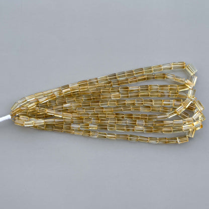 Natural Citrine Faceted Cylinder Tube Shape Beads 5×9–6×10mm – 15″ Semi Precious Gemstone Fancy Cylinder Beads Strand
