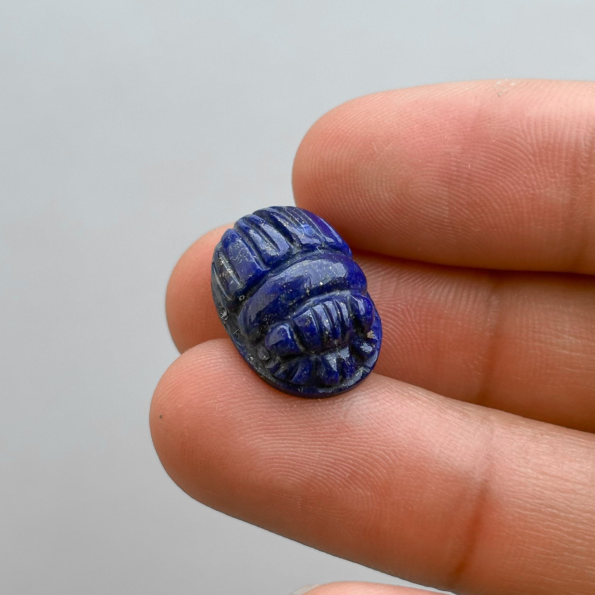 Natural lapis lazuli scarabCarving Hand Carved Semi-Precious Gemstone for Jewelry Making
