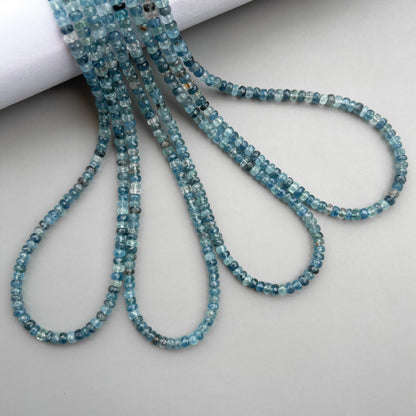 Natural Aquamarine Faceted Rondelle Beads 5mm – 18″ Semi-Precious Gemstone Rondelle Beads Strand for Jewelry Making