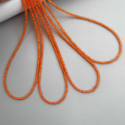 Natural Carnelian Micro Faceted Rondelle Beads 3.5mm – 18″ Semi-Precious Gemstone Micro Faceted Beads Strand for Jewelry Making
