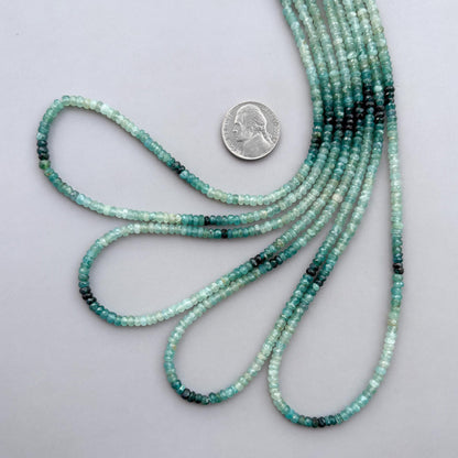 Natural Grandidierite Faceted Rondelle Beads 3.5–4mm – 18″ Rare Semi-Precious Gemstone Beads Strand