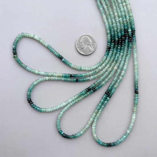 Natural Grandidierite Faceted Rondelle Beads 3.5–4mm – 18″ Rare Semi-Precious Gemstone Beads Strand