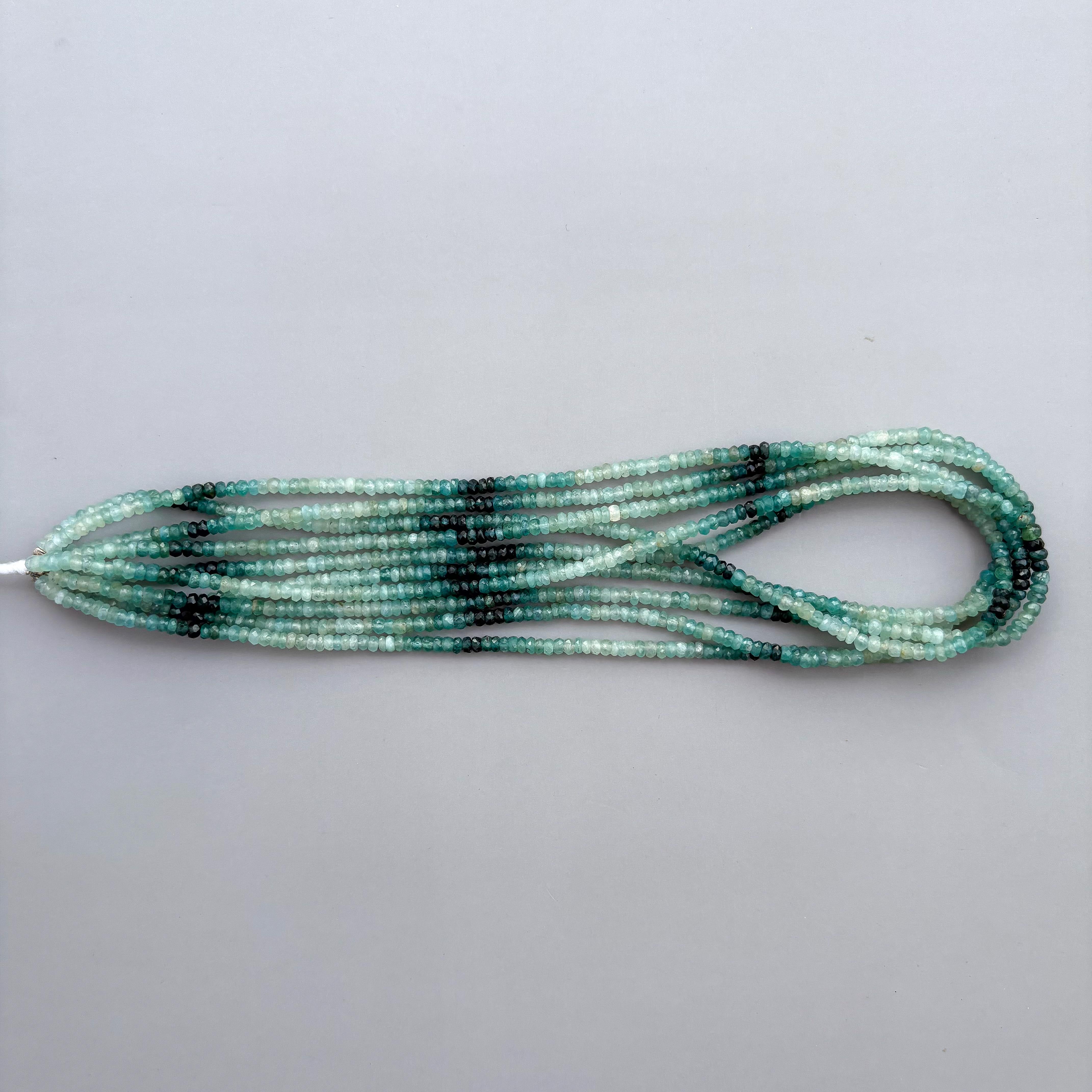 Natural Grandidierite Faceted Rondelle Beads 3.5–4mm – 18″ Rare Semi-Precious Gemstone Beads Strand