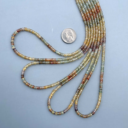 Shaded Golden Zircon Gemstone rondelle ombre beads