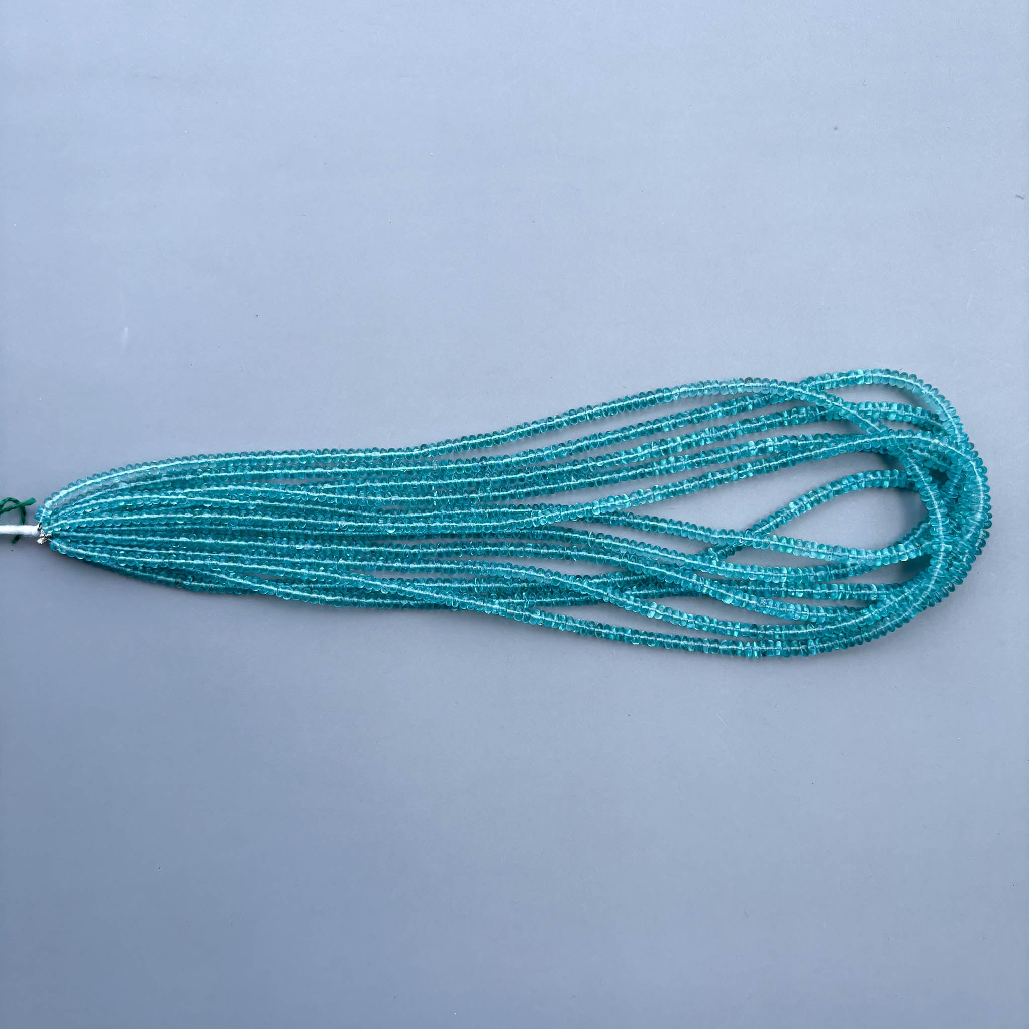 Natural sky apatite 3–4mm semi-precious gemstone bead strand