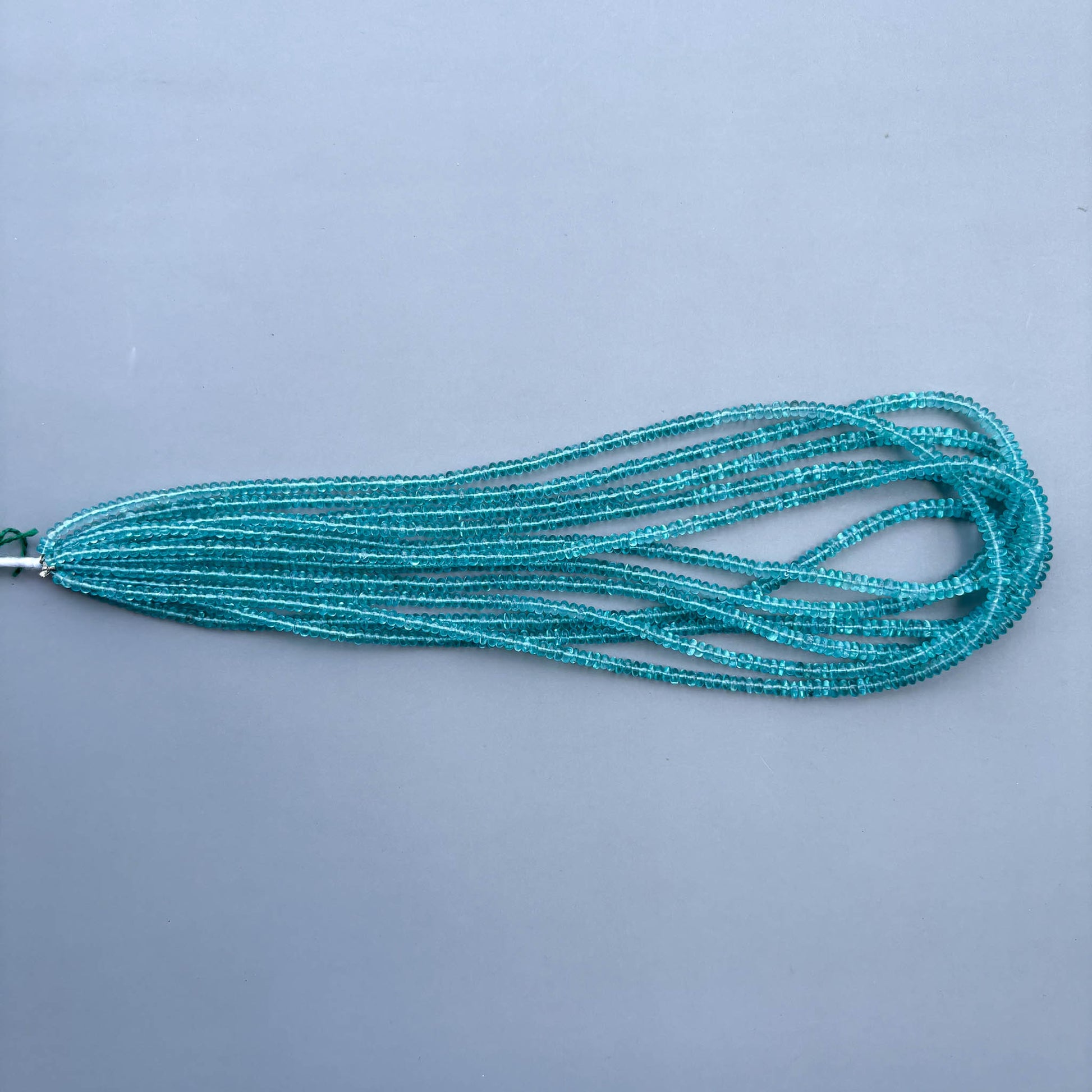 Natural sky apatite 3–4mm semi-precious gemstone bead strand