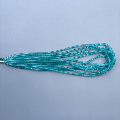 Natural sky apatite 3–4mm semi-precious gemstone bead strand