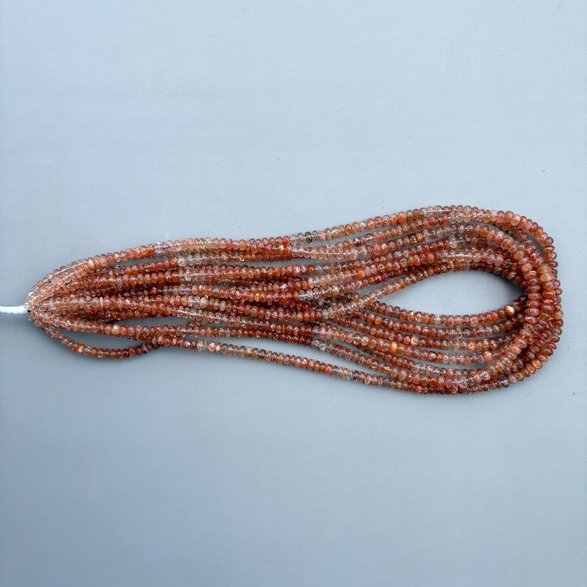 Natural sunstone plain smooth rondelle gemstone beads