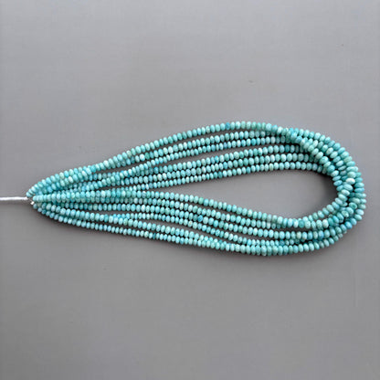 Genuine Larimar rondelle beads for jewelry making, 16 inch strand