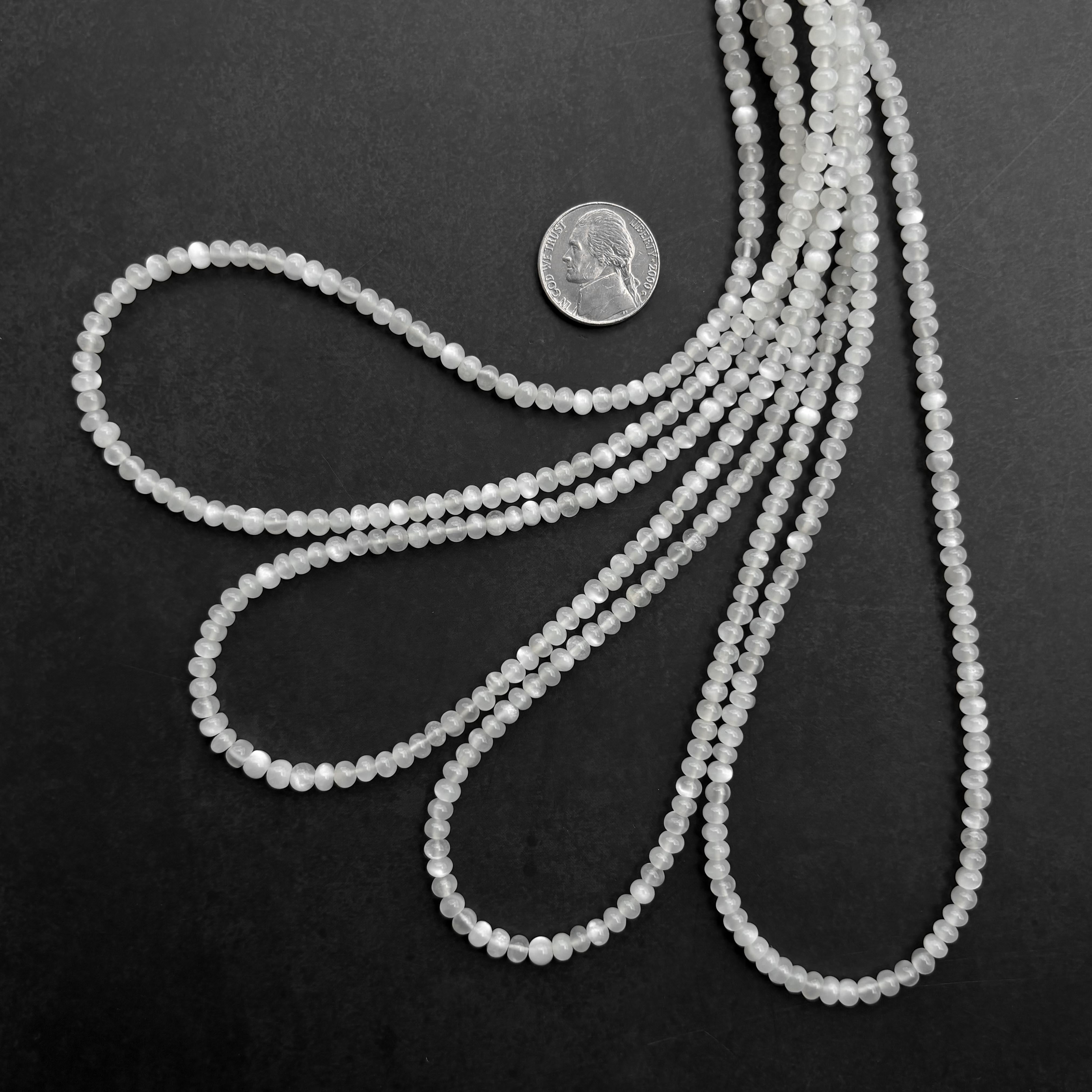 White moonstone gemstone beads 4-5mm
