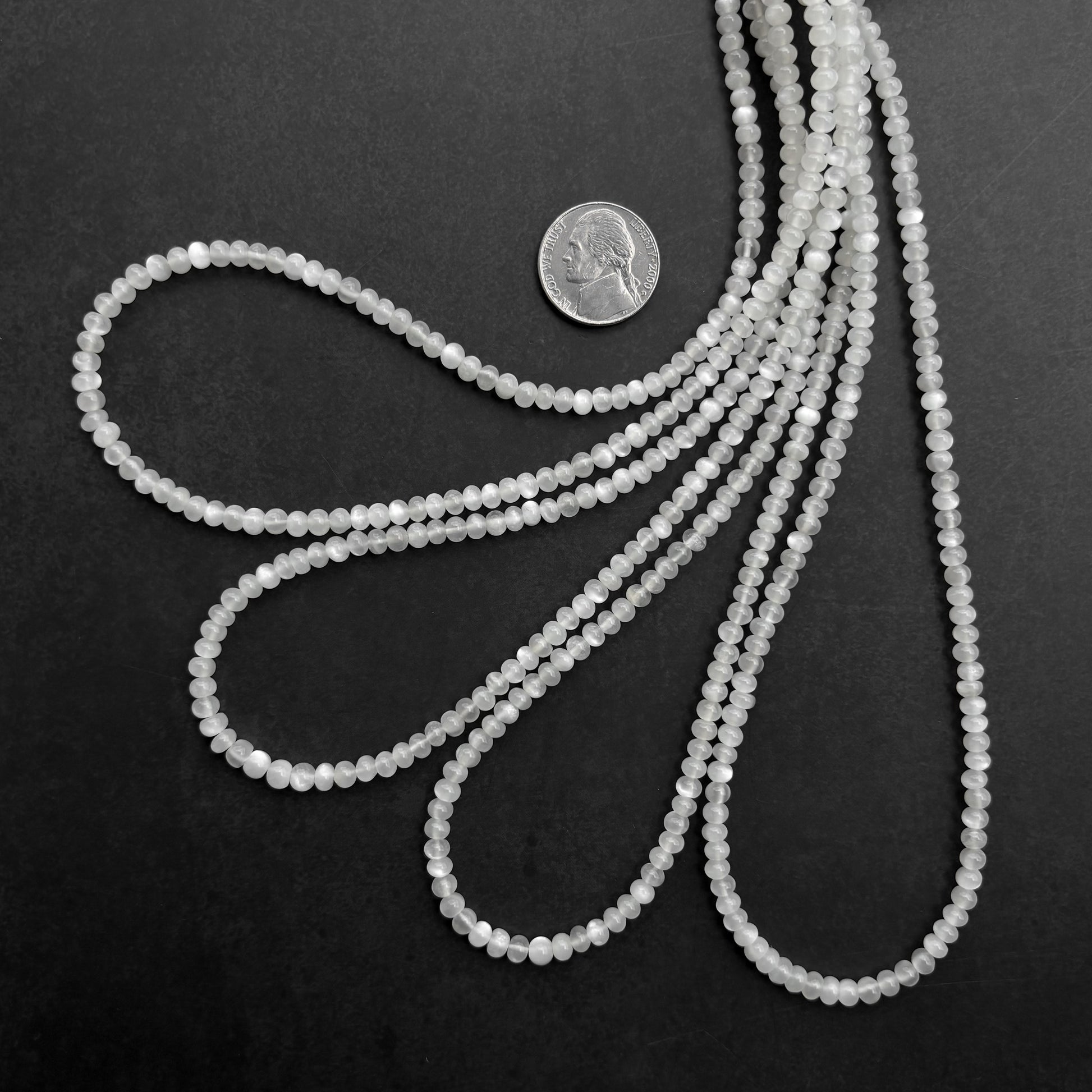 White moonstone gemstone beads 4-5mm