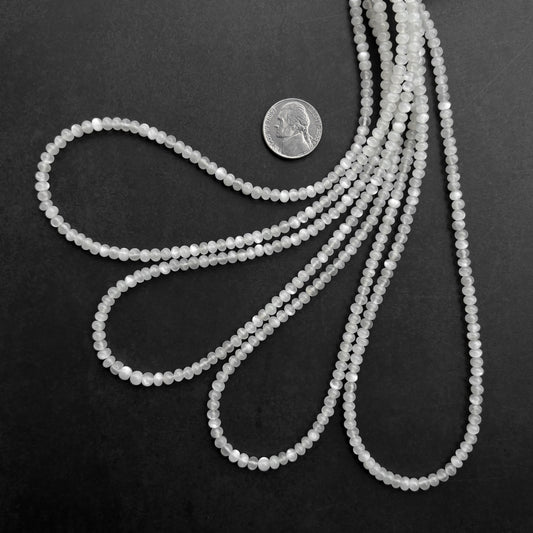 White moonstone gemstone beads 4-5mm
