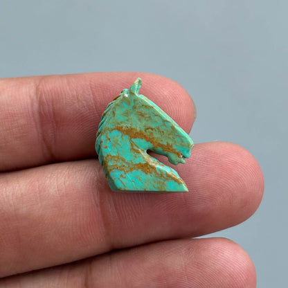 Natural Turquoise Horse Carving – Hand Carved Semi-Precious Gemstone for Jewelry Making