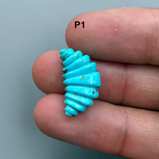 natural turquoise croissant bread shape carved gemstone for jewelry making
