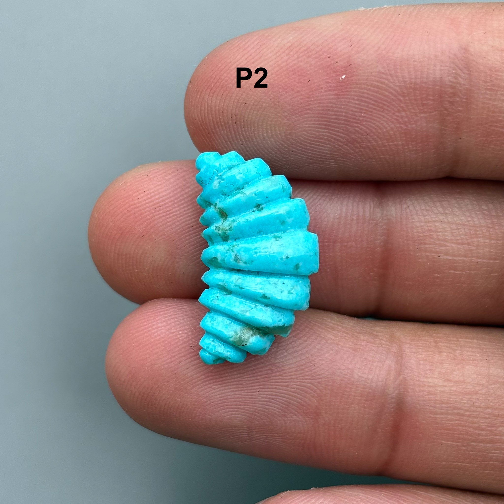 Natural Turquoise Croissant Bread Carving – Hand Carved Semi-Precious Gemstone Unique Carving for Jewelry Making