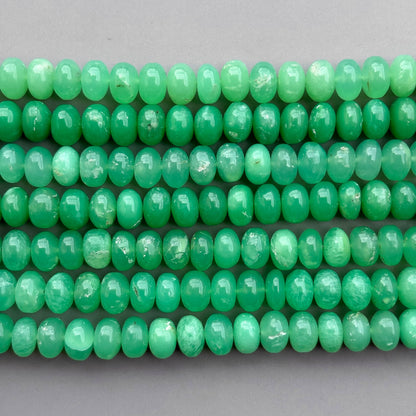 Natural Chrysoprase Smooth Rondelle Beads 8mm – 8″ Calibrated Semi-Precious Gemstone Beads Strand for Jewelry Making