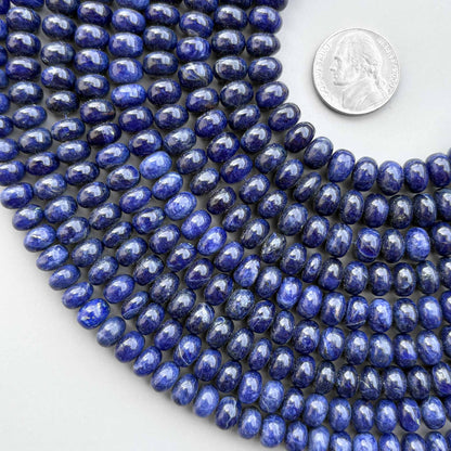 natural sodalite 8mm calibrated smooth rondelle beads for jewelry making