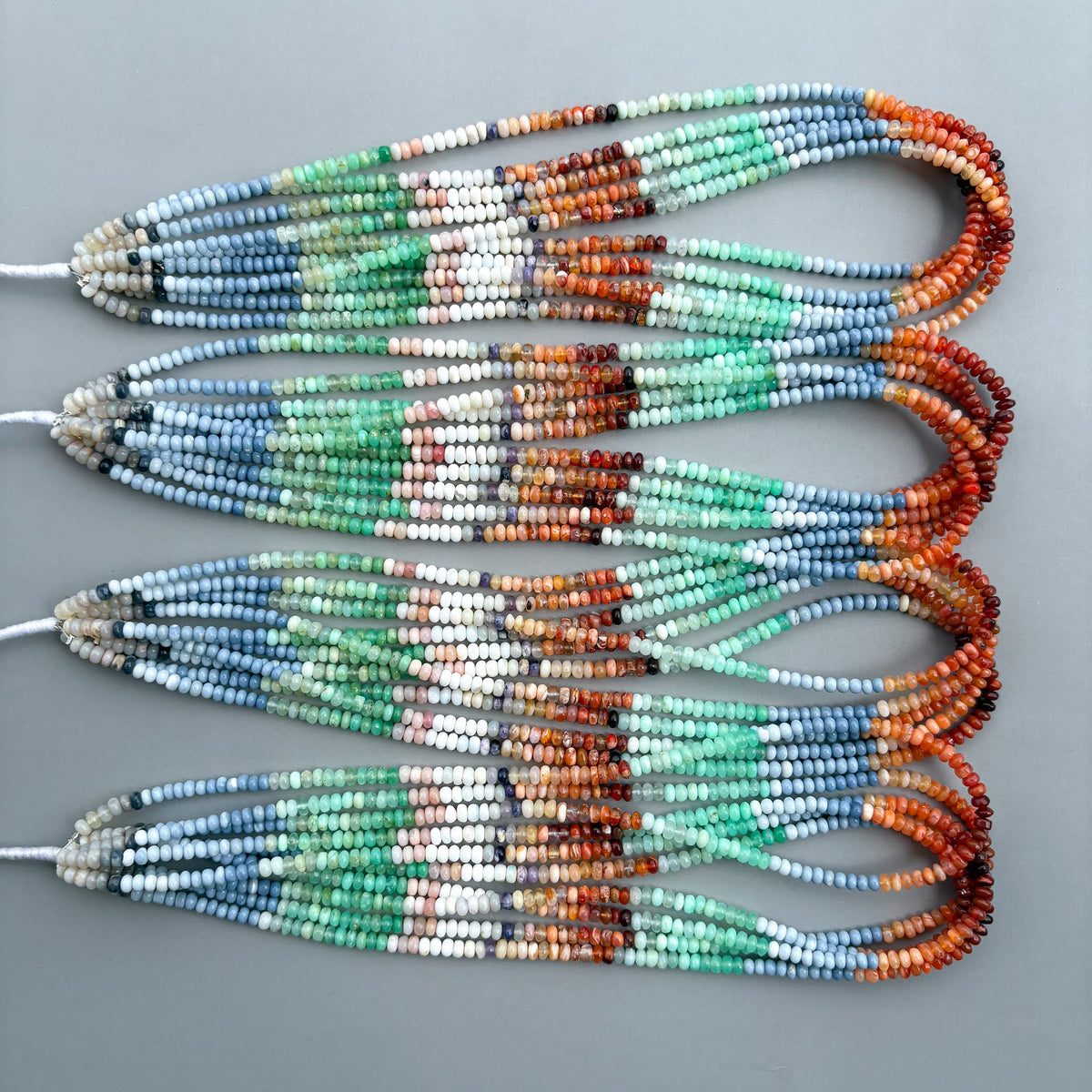 4mm natural multi opal smooth rondelle gemstone beads