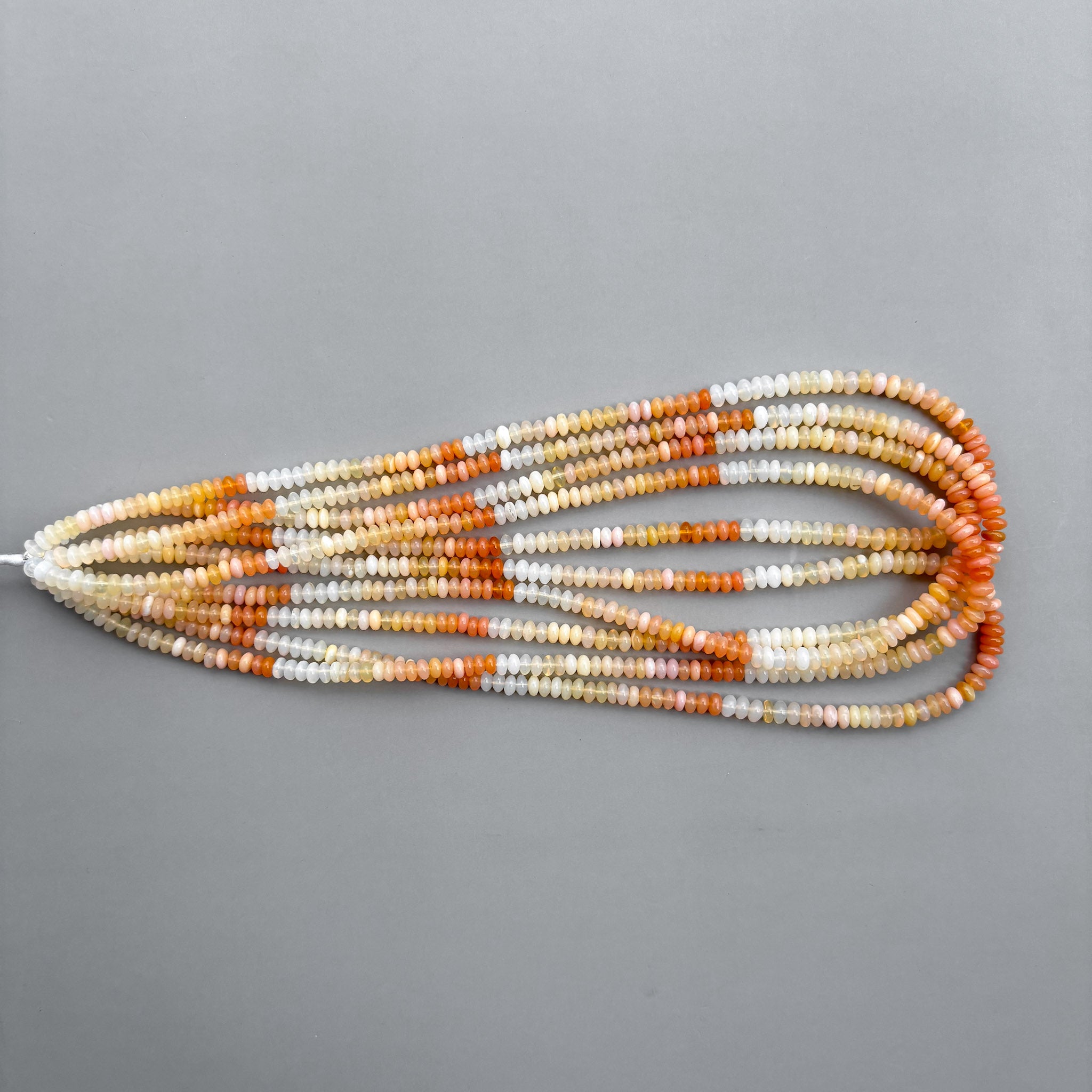 Natural Shaded Pink Conch Opal Smooth Rondelle Beads 4.5–5mm – Ombre Semi-Precious Gemstone Strand