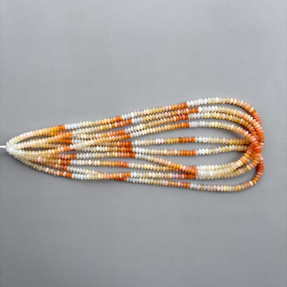 Natural Shaded Pink Conch Opal Smooth Rondelle Beads 4.5–5mm – Ombre Semi-Precious Gemstone Strand