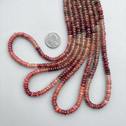 Natural andesine labradorite smooth rondelle beads 6mm