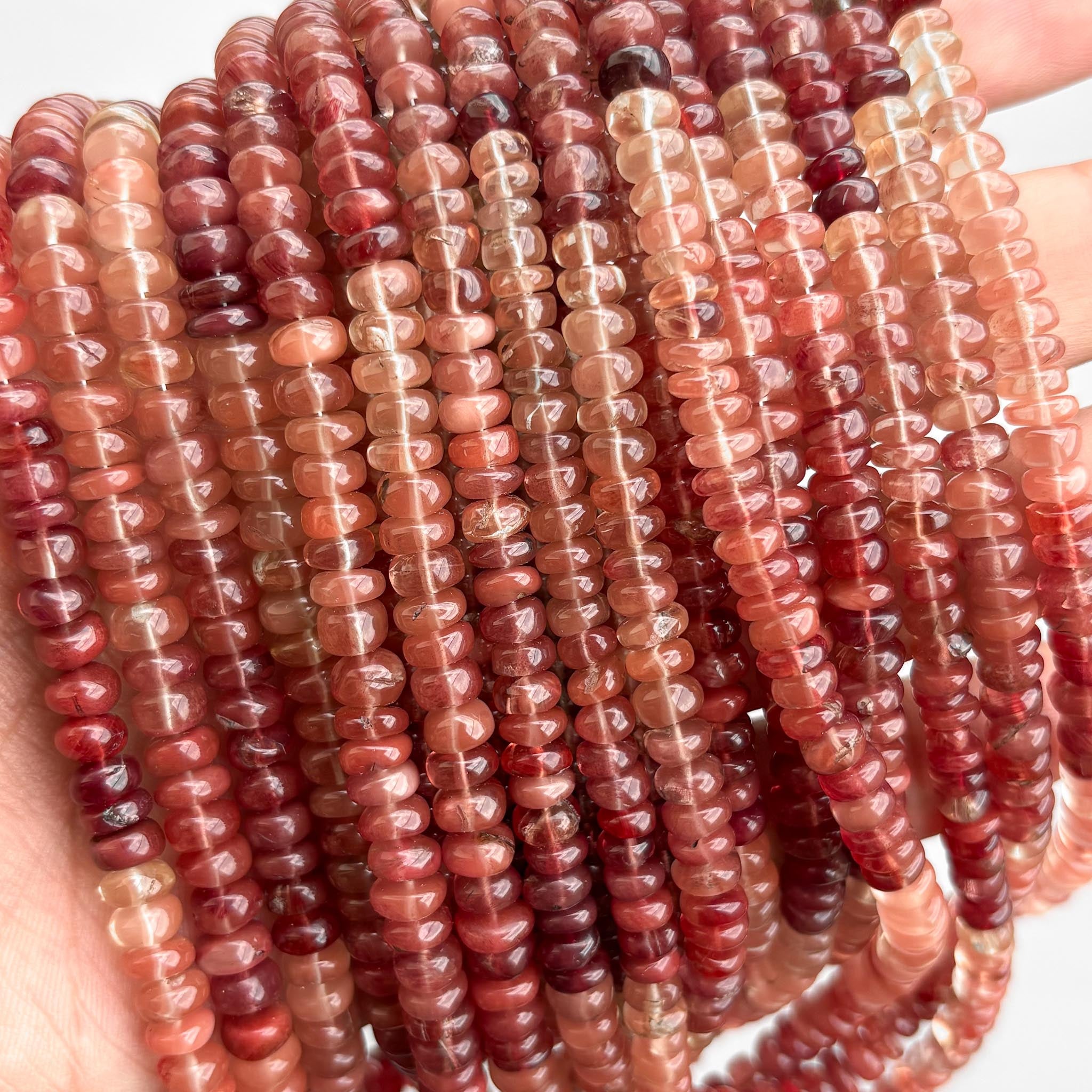 Natural Andesine Labradorite 6mm Smooth Rondelle Beads – 16″ Semi-Precious Gemstone Beads Strand