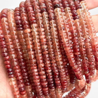 Natural Andesine Labradorite 6mm Smooth Rondelle Beads – 16″ Semi-Precious Gemstone Beads Strand