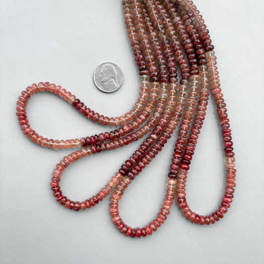 6.5-7mm natural andesine labradorite polished rondelle gemstone beads