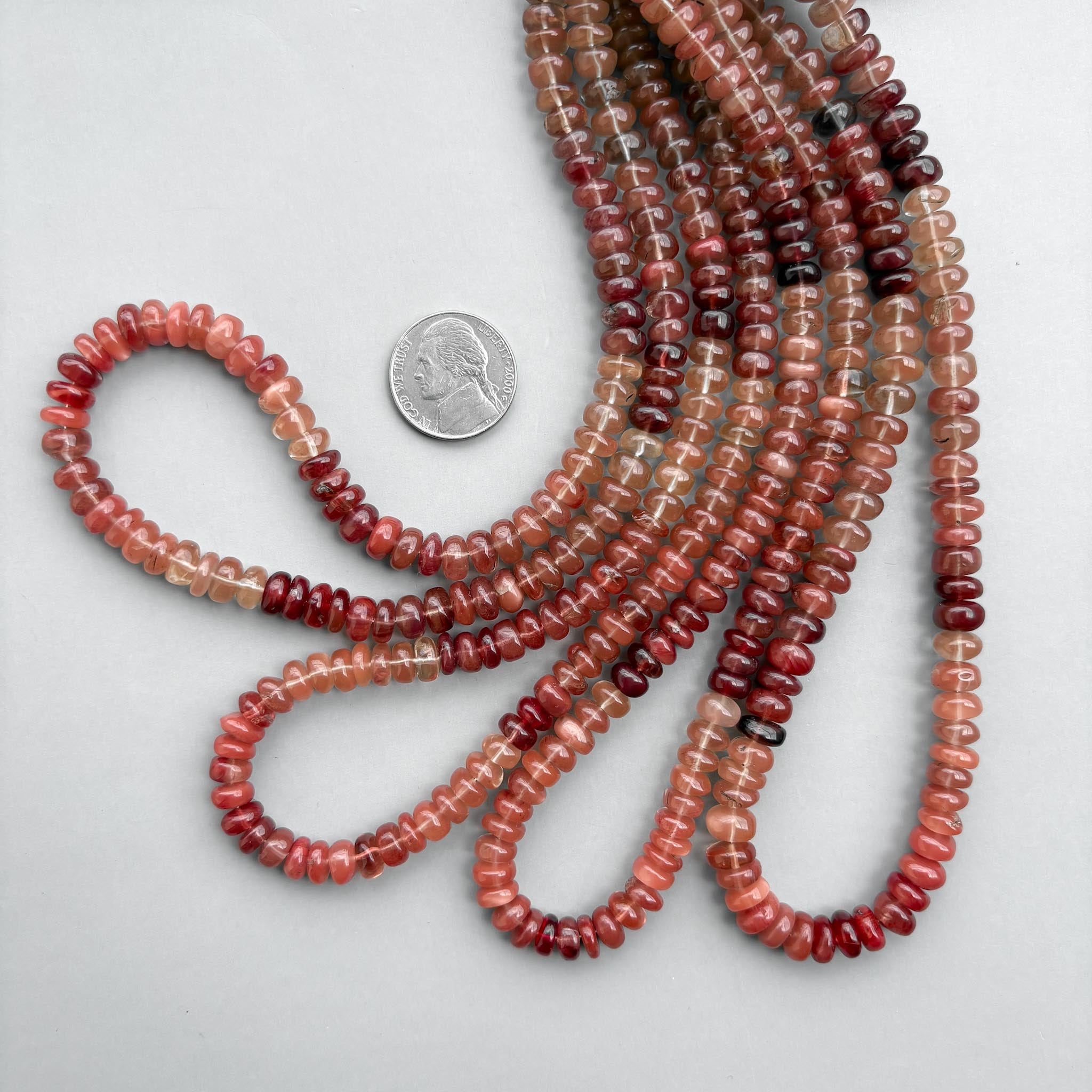 Natural andesine labradorite smooth rondelle beads 7mm