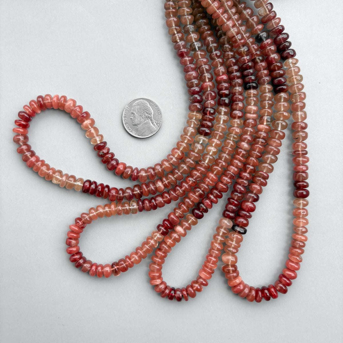 Natural andesine labradorite smooth rondelle beads 7mm