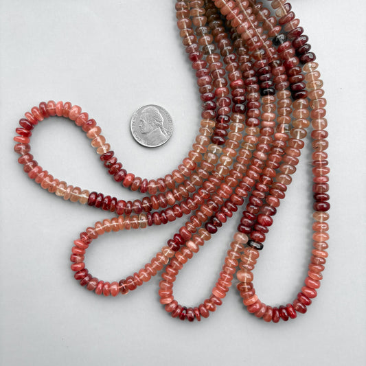 Natural andesine labradorite smooth rondelle beads 7mm