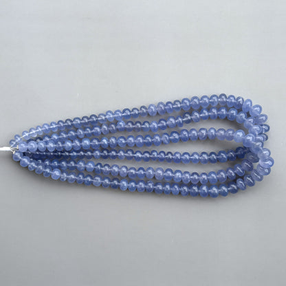 Namibian chalcedony smooth rondelle beads for jewelry making