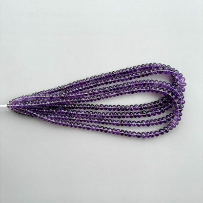 Natural Amethyst Faceted Rondelle Beads 5–8.5mm – 16" Semi-Precious Gemstone Strand