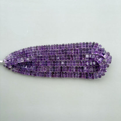Natural Amethyst Faceted Bolt Shape Beads 7–12mm – 16″ Semi Precious Gemstone Hexagon Bolt Beads Strand