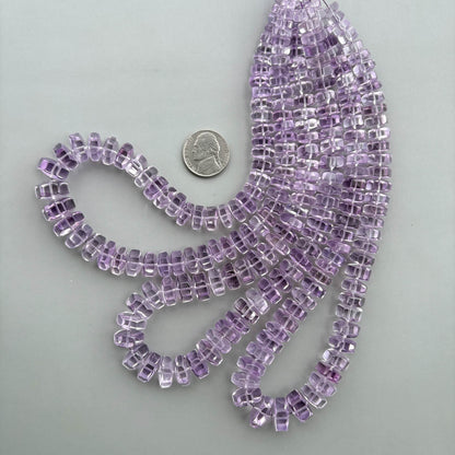 6–13mm pink amethyst faceted hexagon bolt gemstone beads