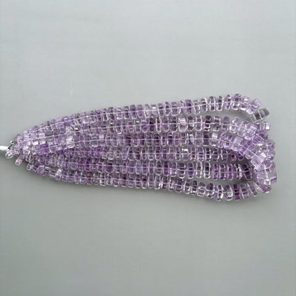 Natural Pink Amethyst Faceted Bolt Shape Beads 6–13mm – 16″ Semi Precious Gemstone Hexagon Bolt Beads Strand
