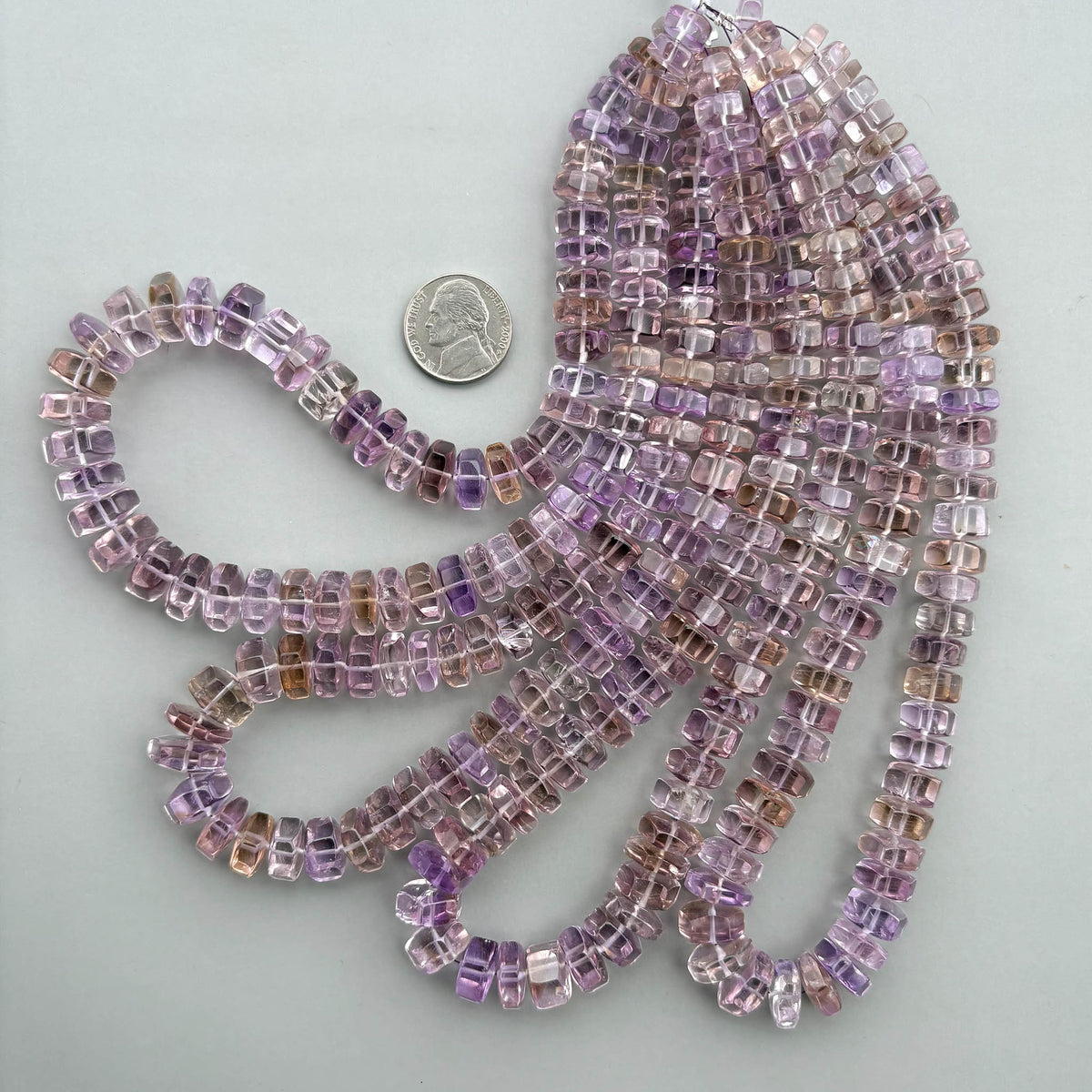 natural ametrine faceted bolt shape hexagon fancy beads
